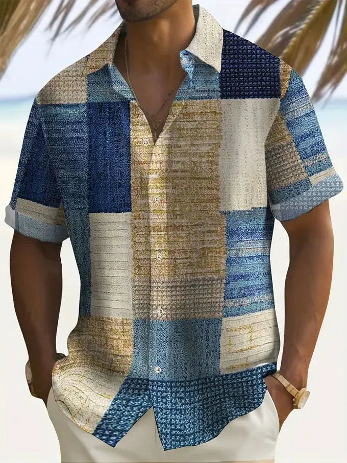 Aaron™ | Luftig Patchwork-skjorta
