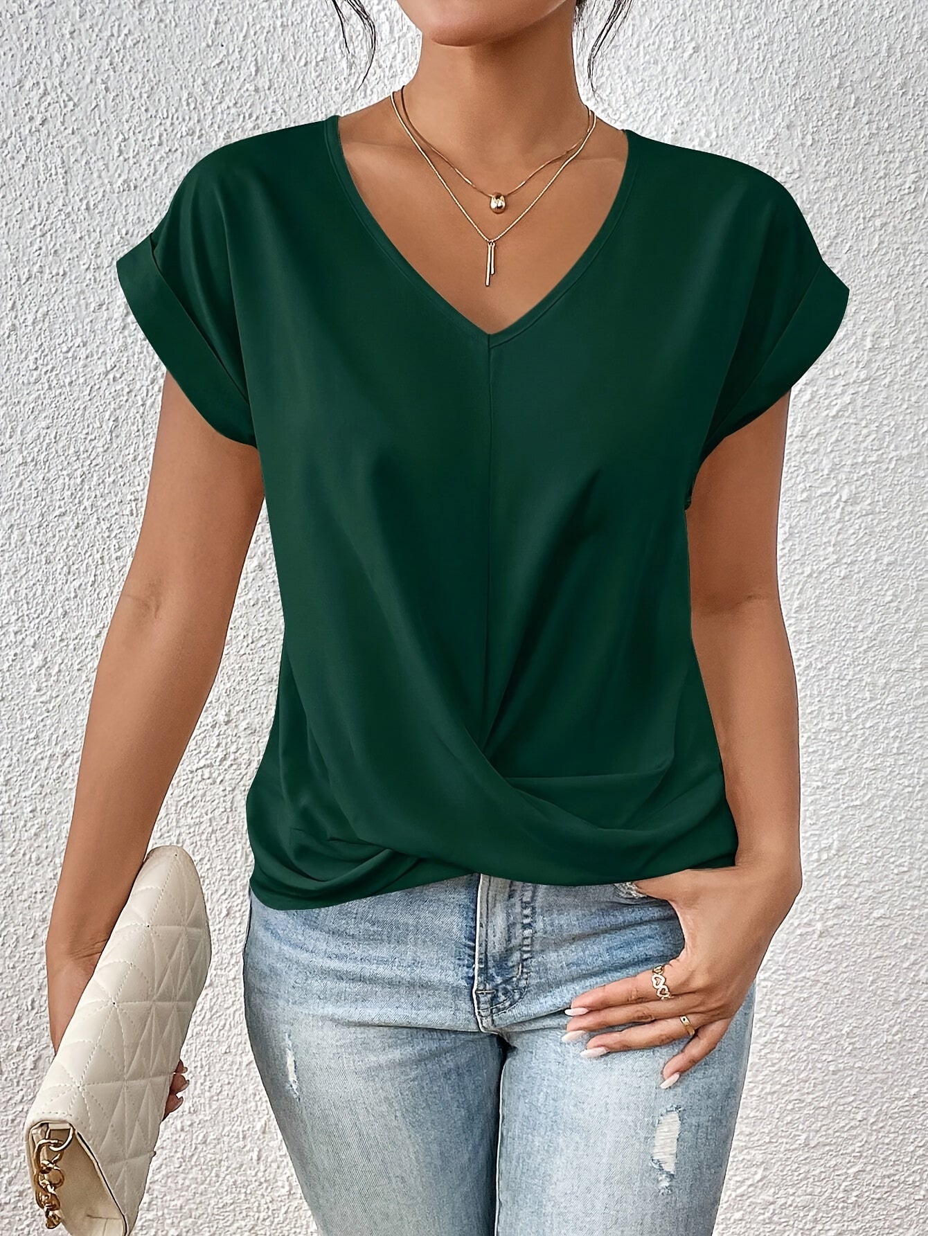 Cleo™ | Casual T-shirt med sweetheart-urringning
