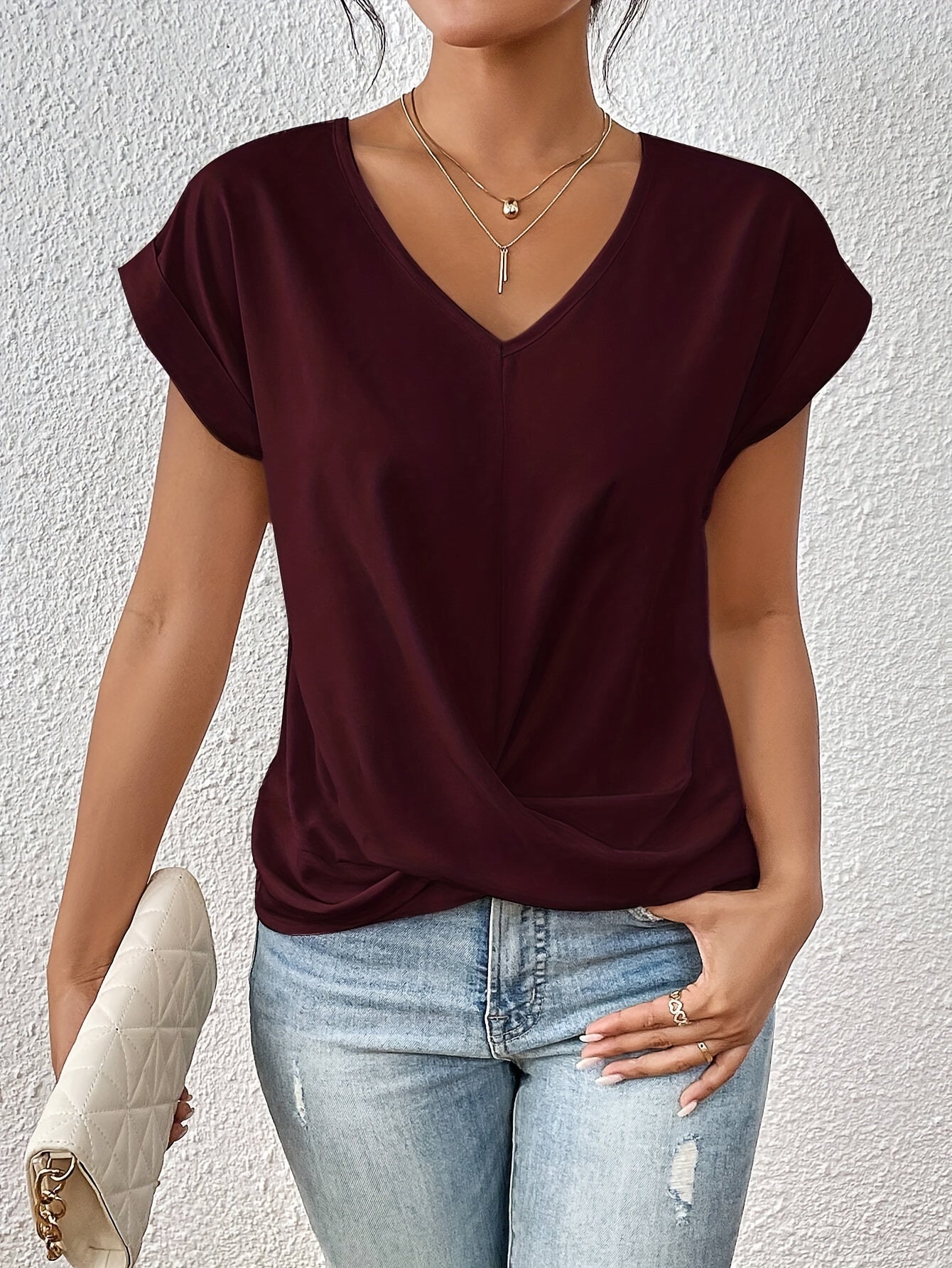 Cleo™ | Casual T-shirt med sweetheart-urringning