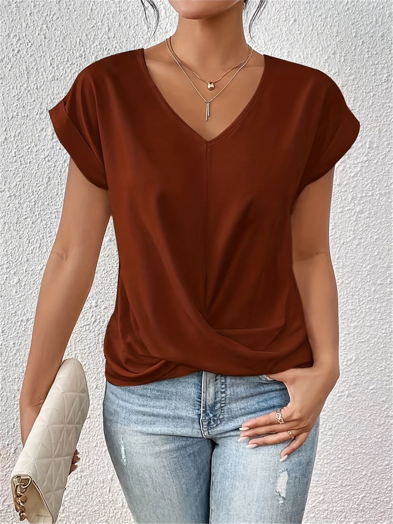 Cleo™ | Casual T-shirt med sweetheart-urringning